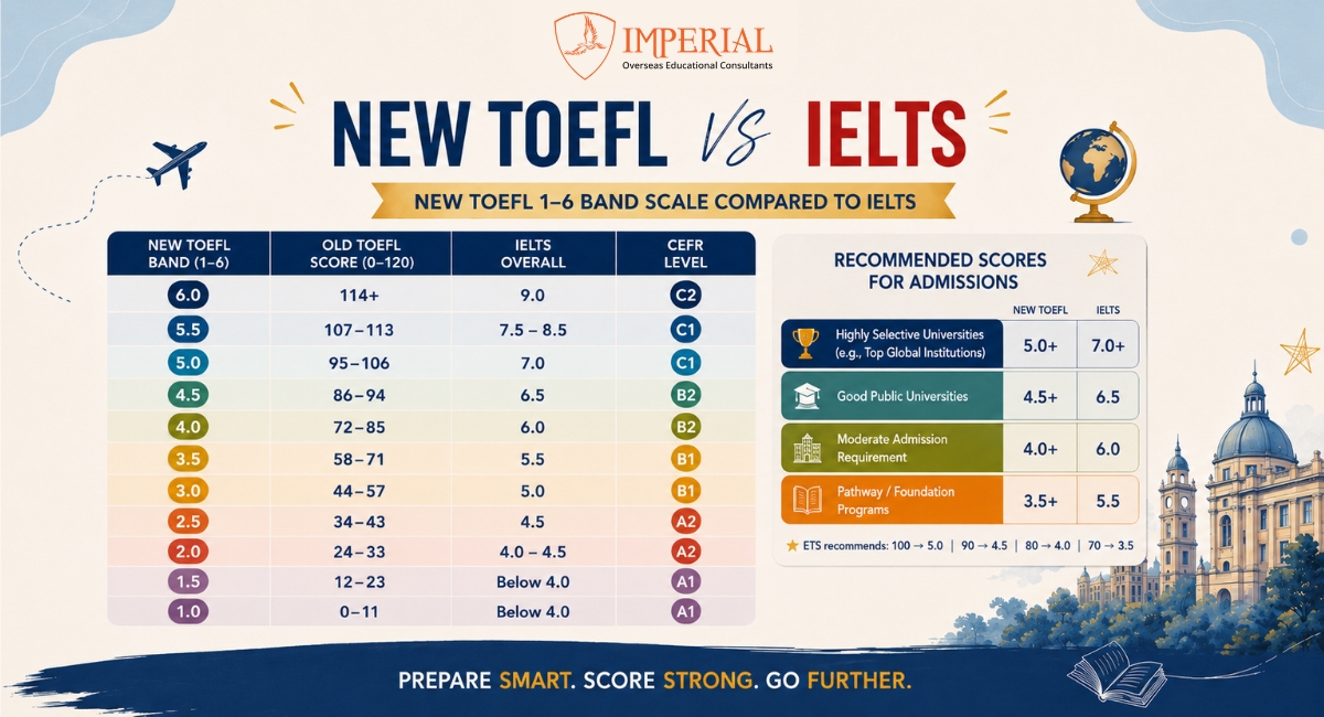 New TOEFL 1-6 Brand Scale Compared to IELTS